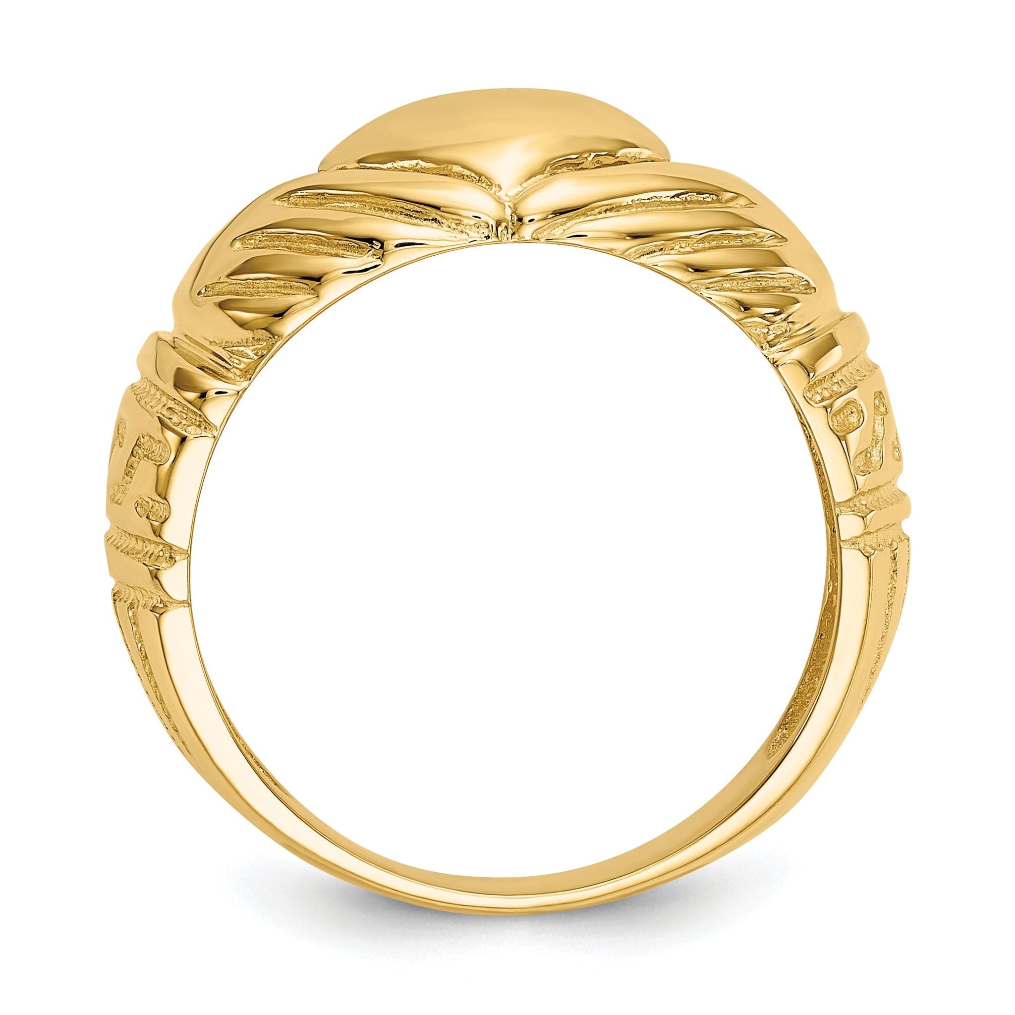 14k Polished Domed Claddagh Ring Secondary image