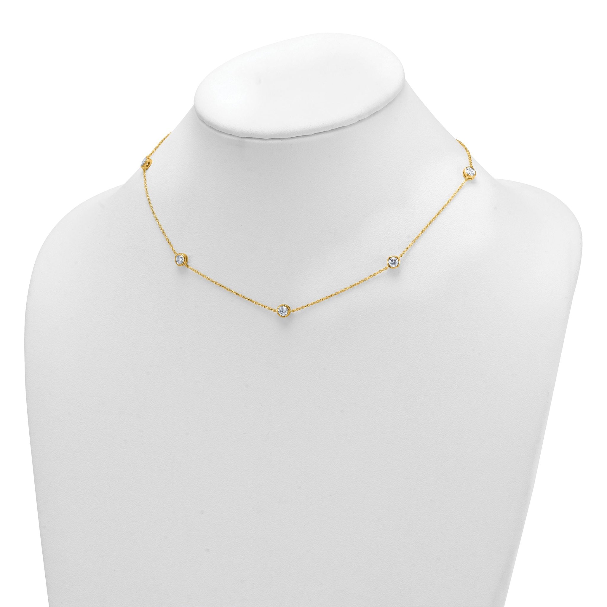 True Origin 14k 1 3/4 carat Lab Grown Diamond VS+ F+ Complete 18 inch Seven Station Necklace