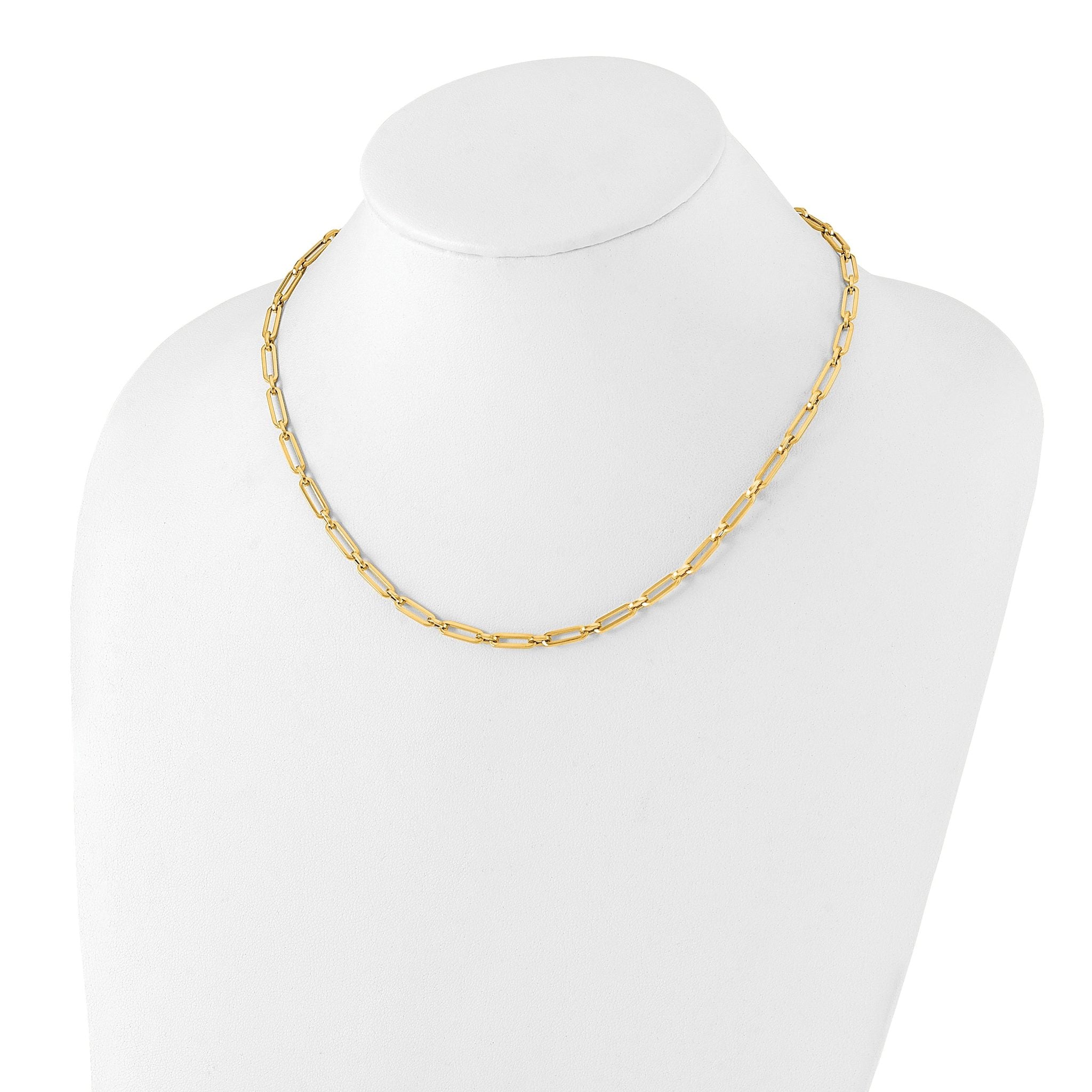 14K Polished Flat Oval Link Bracelet