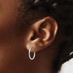 14k White Gold 1.50mm Polished Endless Hoop Earrings