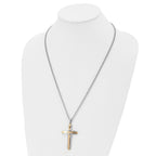 Cross Pendant Necklace in Gold-Tone Stainless Steel, 24"