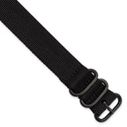 Military Ballistic Watch Band in Black G10 Nylon, 22mm