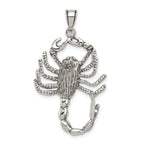 Sterling Silver 925 Men's Antiqued Scorpion Charm Pendant