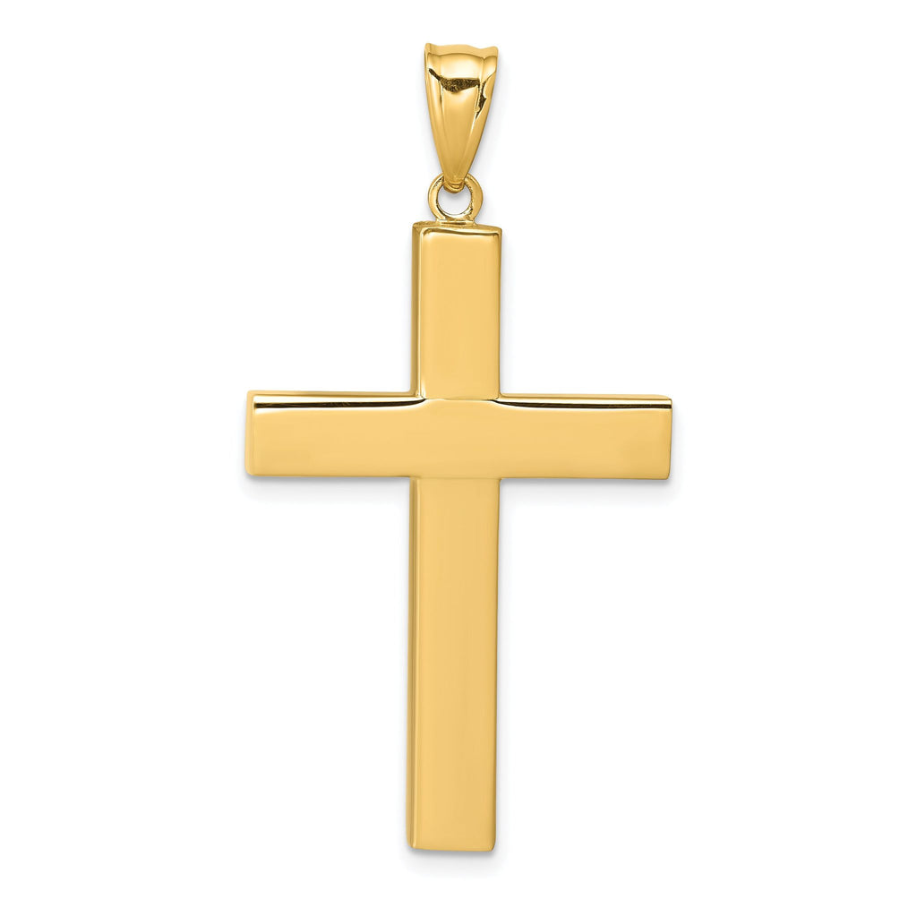 14K Gold Hollow Cross Pendant with Polished Finish  Elegant and Timeless Design by Sophia Jewelers