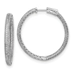 Sterling Shimmer Sterling Silver Rhodium-plated 400 Stone PavÃƒÆ’Ã‚Â¢ÃƒÂ¢Ã‚â€šÃ‚Â¬Ãƒâ€¦Ã‚Â¡ 1.1mm CZ In and Out Round Hinged Hoop Earrings