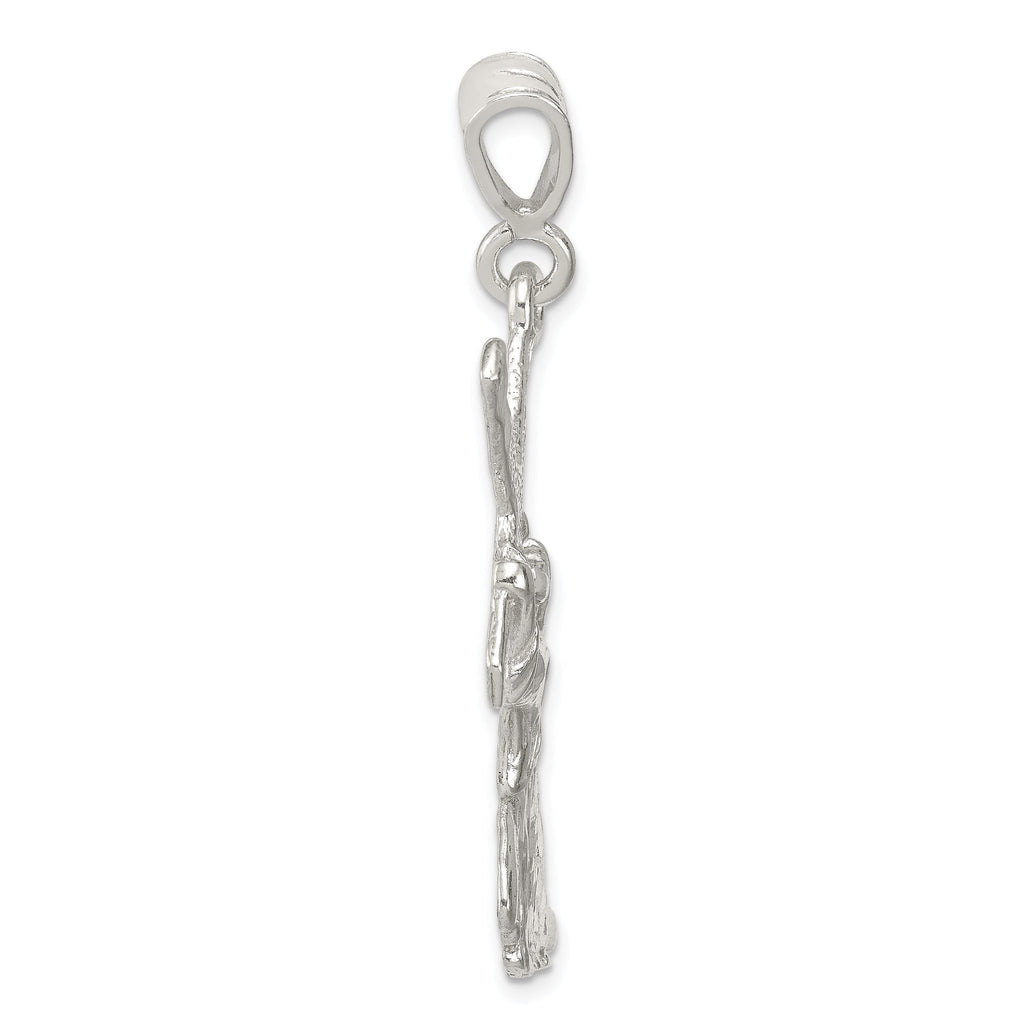 Sterling Silver St. Andrew Cross Pendant with Polished Finish, 925 Solid Cast