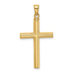 14K Yellow Gold Polished Cross Pendant with Open Back Design