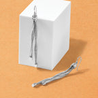 Sterling Silver Rh-pl Twist Texture Wrapped 2-strand Twist Earring