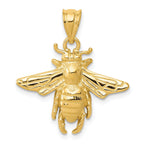 14K Gold Men's Bee Pendant with Polished Finish