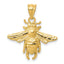 14K Gold Men's Bee Pendant with Polished Finish