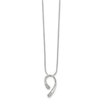 Sterling Silver Diamond Necklace with Extender and Polished Rhodium Finish
