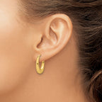 14K Polished Tapered Oval Hoop Earrings
