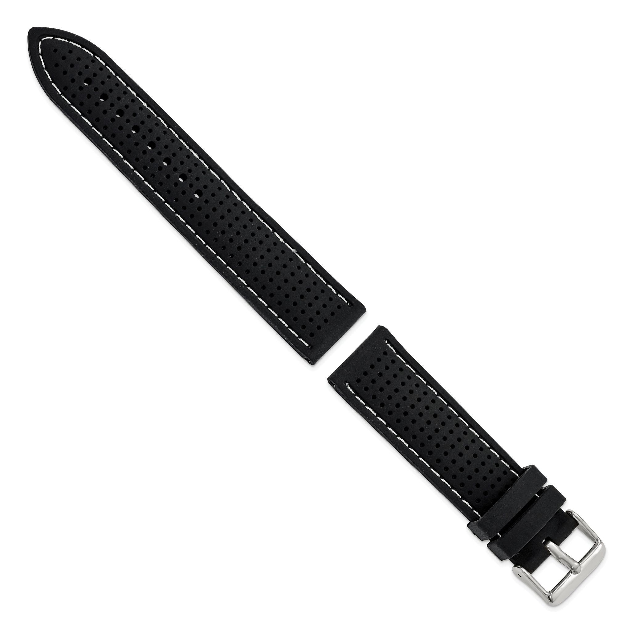 Ventilated Silicone Watch Band in Black, 22mm Secondary image