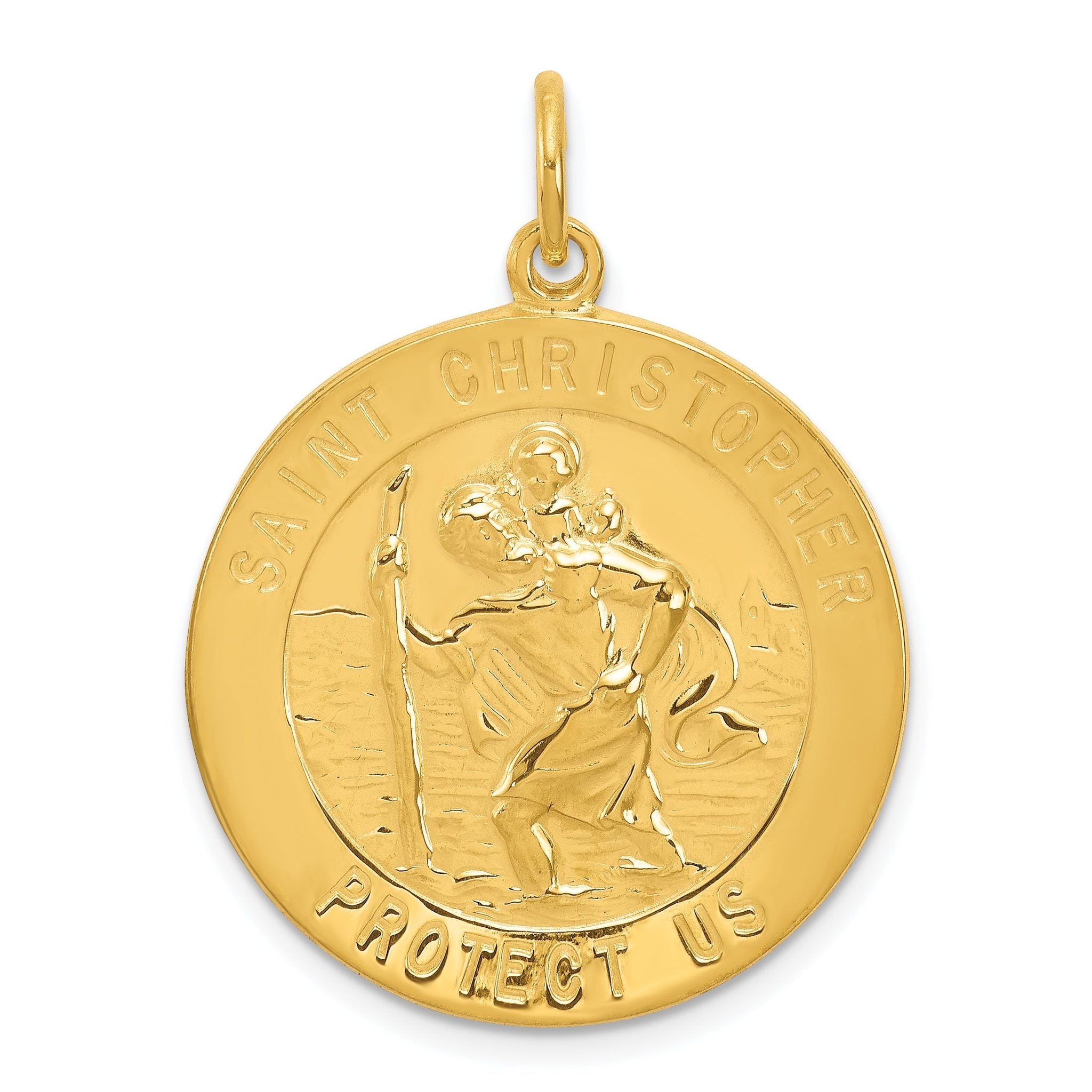 Gold-Plated Sterling Silver St. Christopher Medal Pendant Vintage Elegance Main image