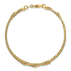 14K Textured Woven Mesh Fancy 7.5 inch Bracelet