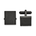 Stainless Steel Black IP-Plated Laser Cut Cuff Links
