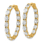 14K Yellow Gold 8 5/8 ct Lab-Created Diamond VS+ F+ Oval-Cut In-and-Out Hoop Earrings