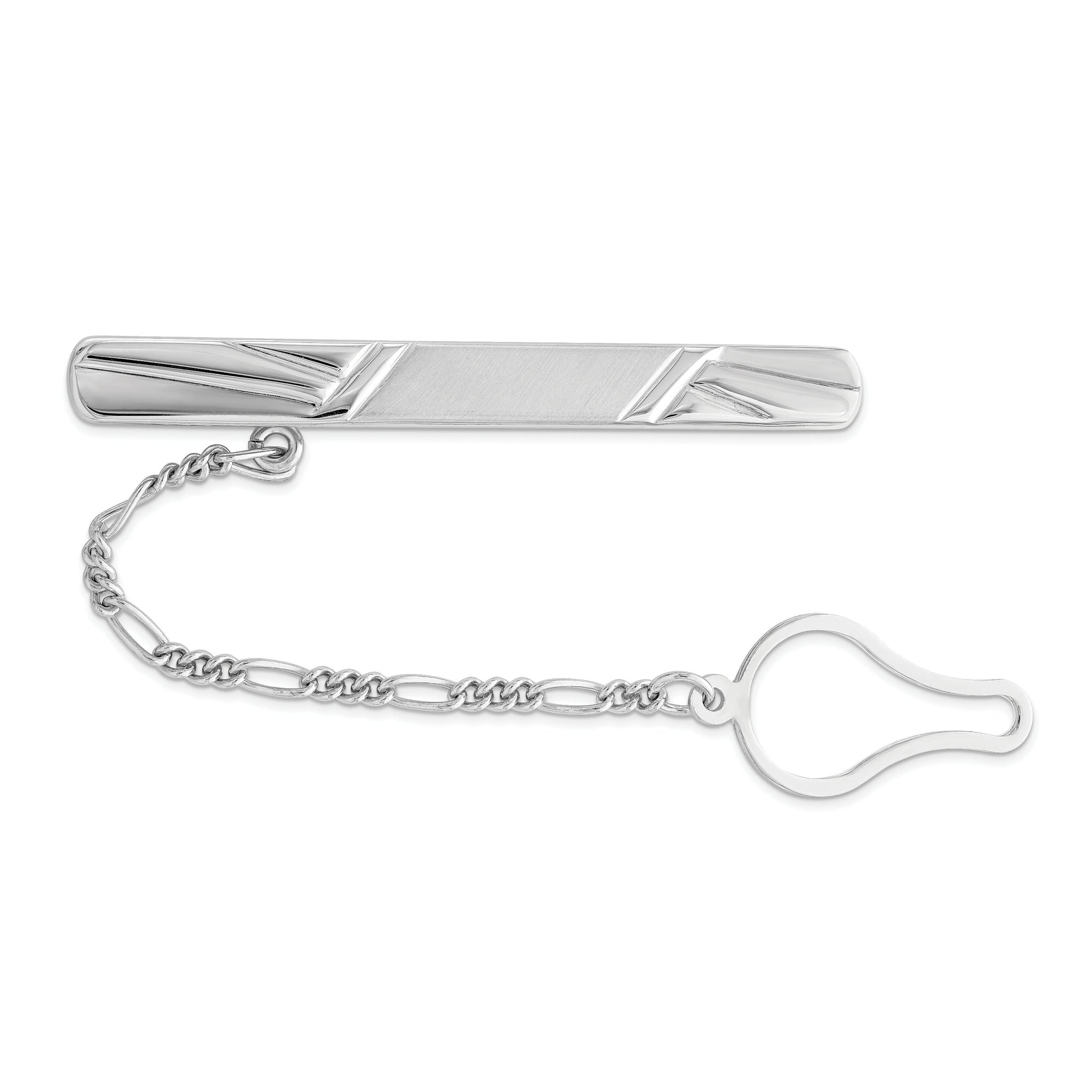 Sophia Jewelers Sterling Silver 925 Men's Tie Clip with Polished Rhodium Finish