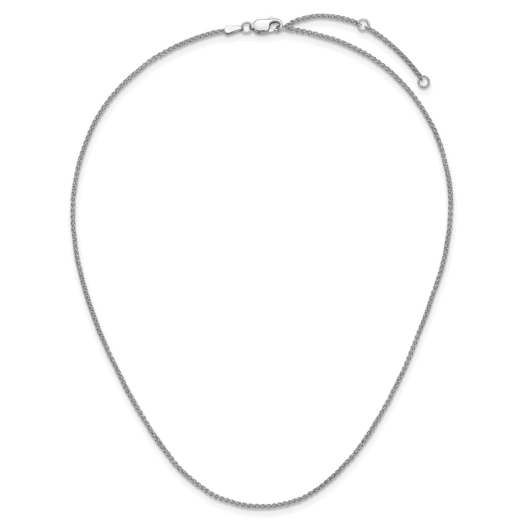 1.5mm 10K White Gold Spiga Wheat Chain
