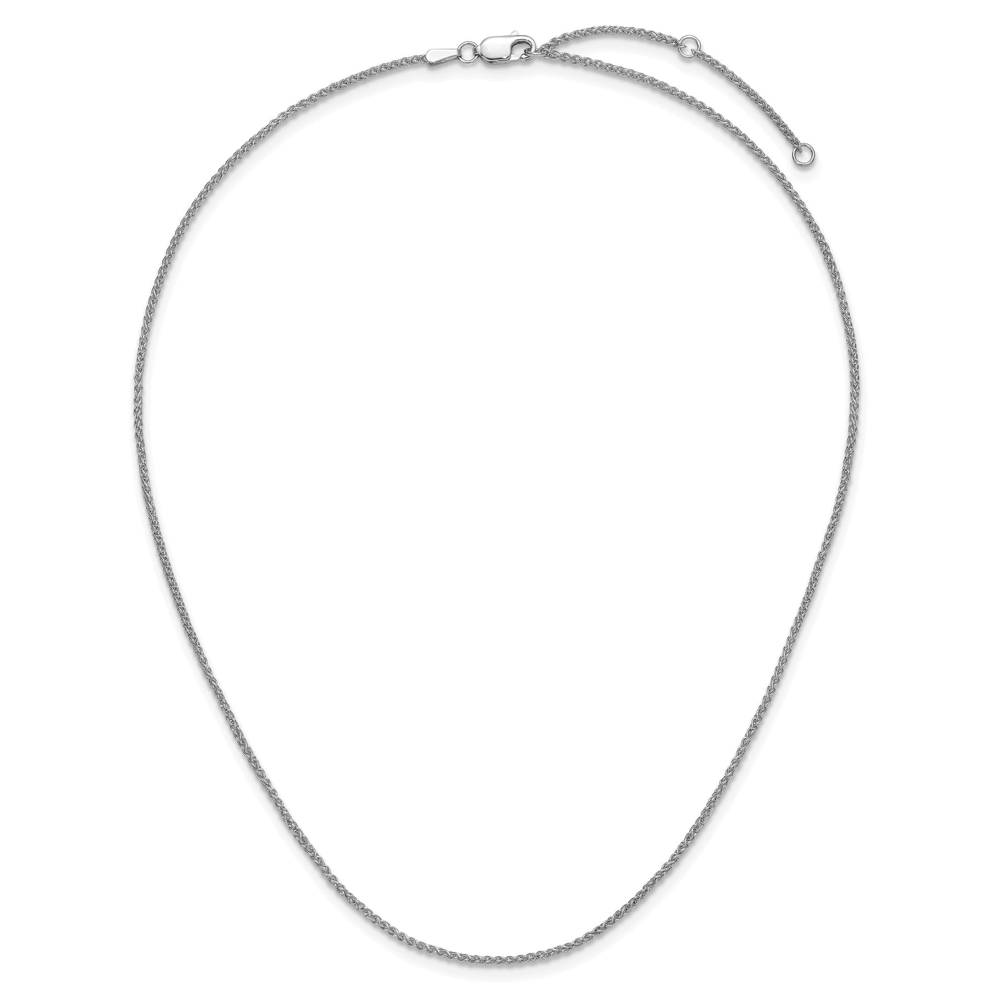 1.5mm 10K White Gold Spiga Wheat Chain