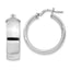 Sterling Silver Rhodium-Plated Hoop Earrings with Polished Hollow Design