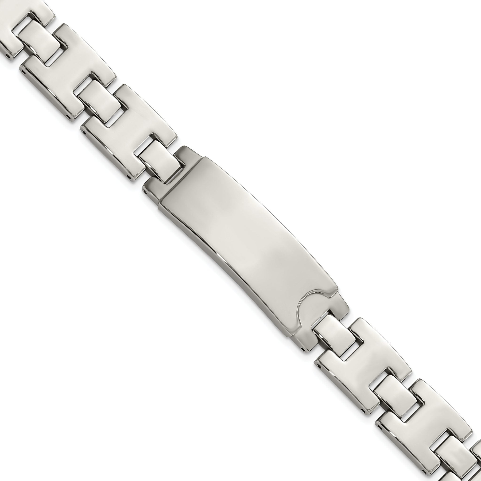 Stainless Steel Polished ID Plate Bracelet for Men
