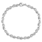 Sterling Silver Diamond Infinity Bracelet with Rhodium Polish