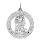 Sophia Jewelers Sterling Silver Rhodium-Plated St. Christopher Pendant Polished Finish