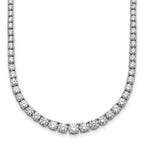 14k White Gold 9 7/8 carat Lab Grown Diamond VS+ F+ Complete Round 18 inch Graduated Tennis Necklace