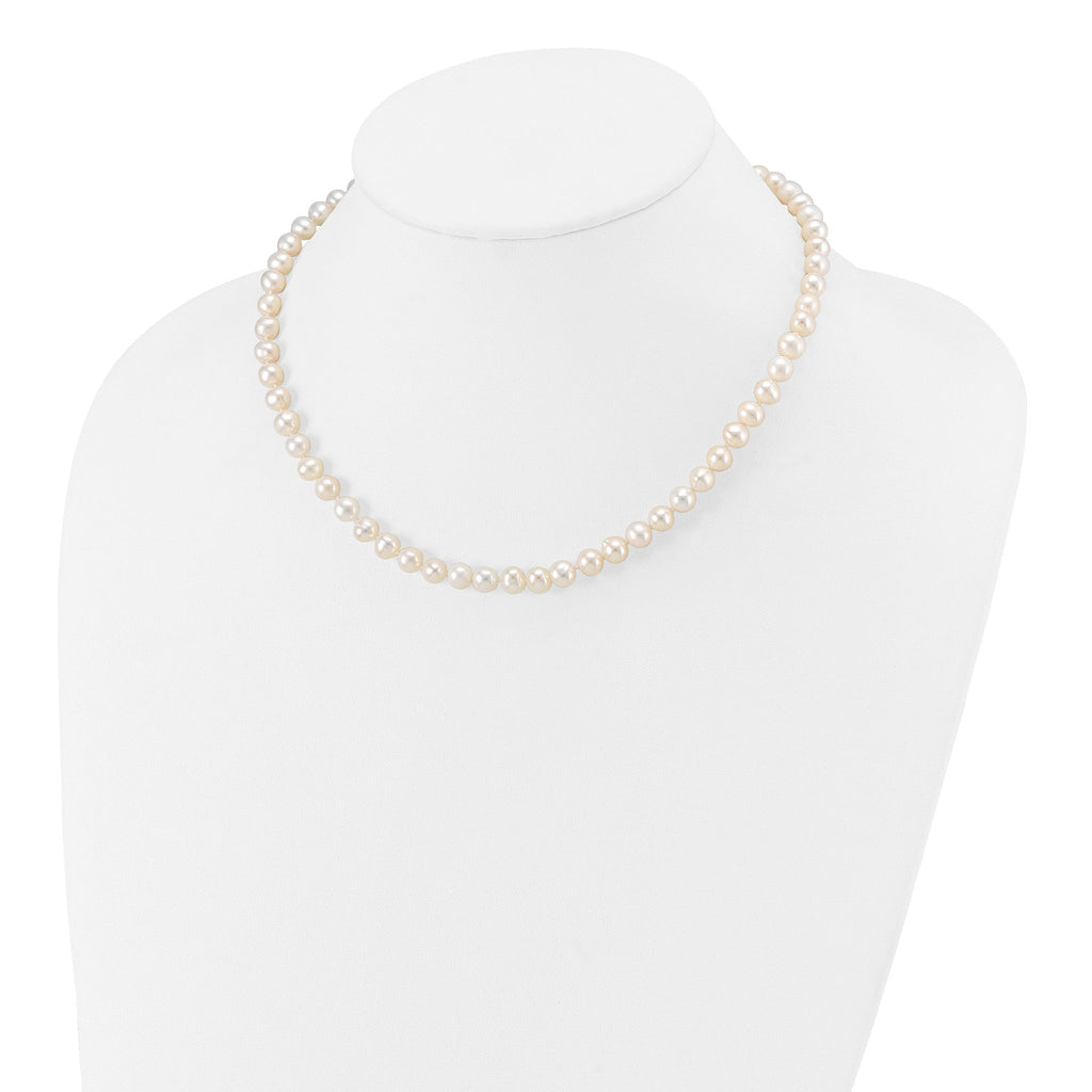 14k 6-7mm White Semi-Round Freshwater Cultured Pearl 12 inch Necklace