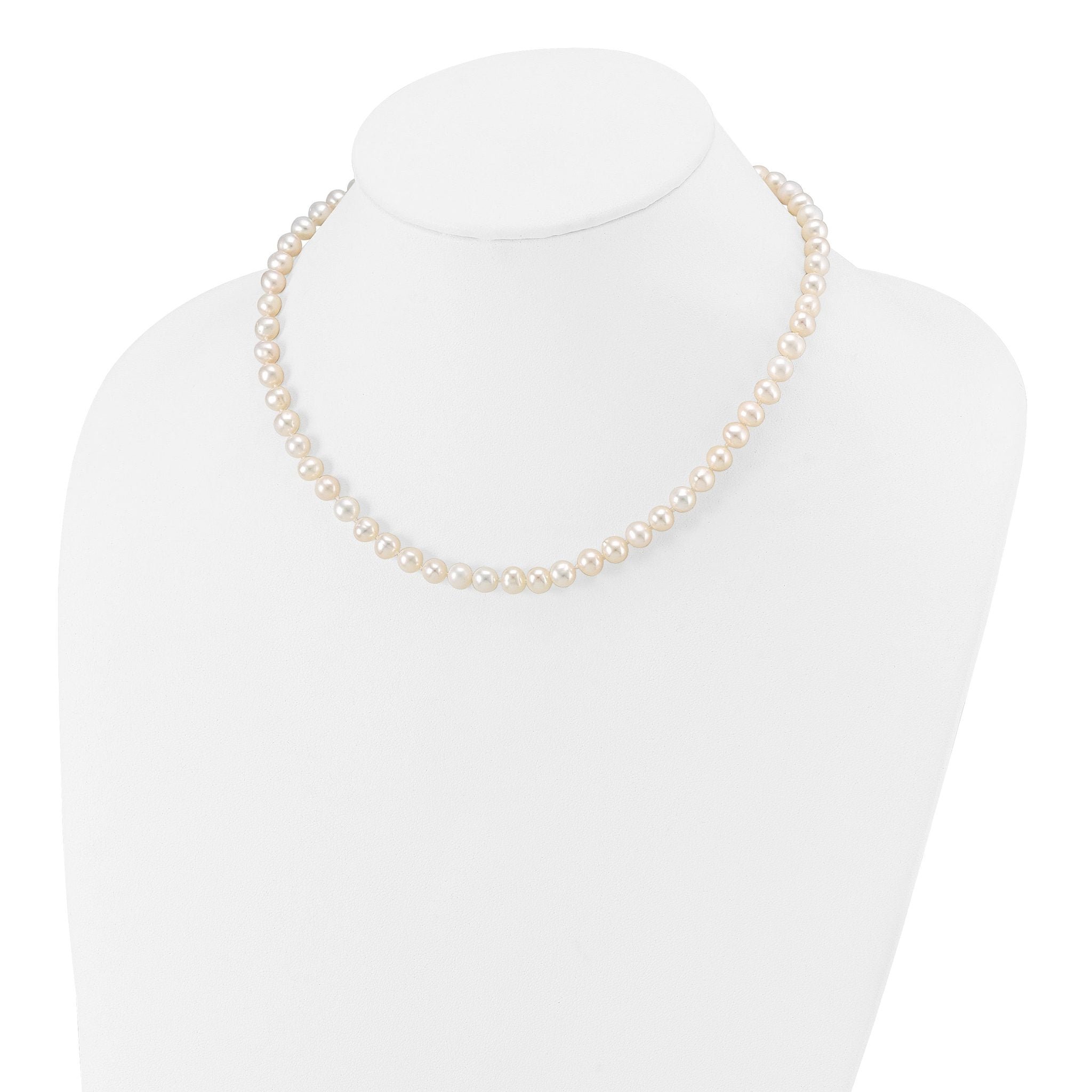 14k 6-7mm White Semi-Round Freshwater Cultured Pearl 12 inch Necklace