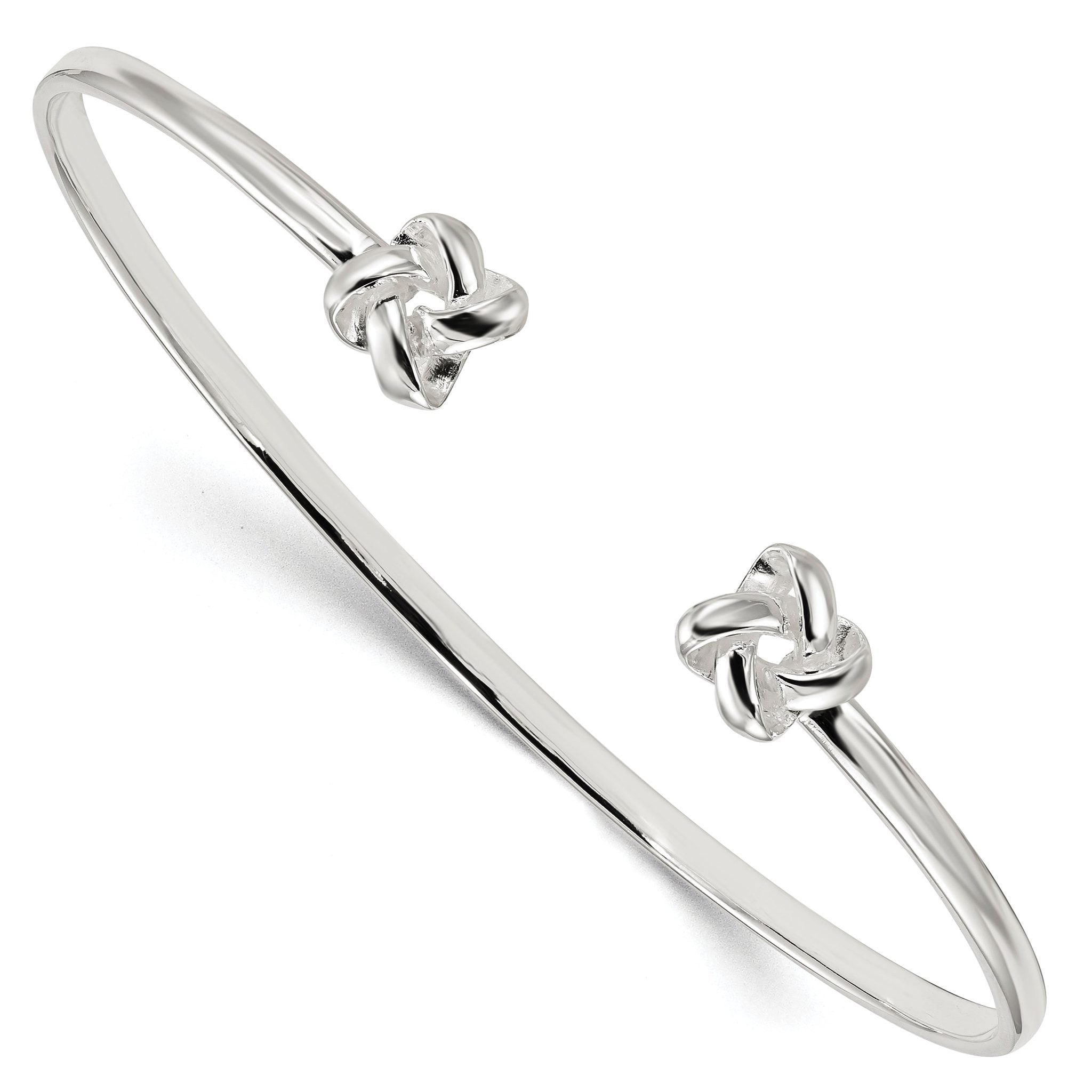 Sterling Silver 925 Love Knot Cuff Bracelet with Polished Finish Main image