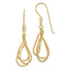 14K Diamond Cut Tear Drop Shepherd Hook Earrings