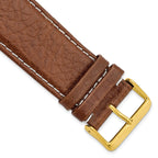 Havana Sport Leather Watch Band in Brown with Gold-Tone Buckle, 16mm