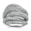 Sterling Shimmer Sterling Silver Rhodium-plated 536 Stone PavÃƒÆ’Ã‚Â¢Ãƒâ€šÃ¢â€šÂ¬Ãƒâ€šÃ…Â¡ CZ Ring