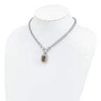 Sterling Silver Flash Gold-plated CZ Necklace