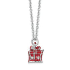 Luxury Giftware by Jere Pewter Bejeweled Imitation Pearls and Crystals Silver-tone Enameled EXCITEMENT Faux Pearl Red Gift Box Trinket Box with Matching 18 Inch Necklace