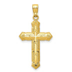 10K Yellow Gold Passion Cross Pendant with Polished Solid Design