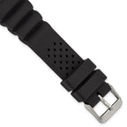 18mm Black Casio-Style Silicone Rubber with Brushed Stainless Steel Buckle 8.5 inch Watch Band