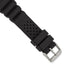 18mm Black Casio-Style Silicone Rubber with Brushed Stainless Steel Buckle 8.5 inch Watch Band