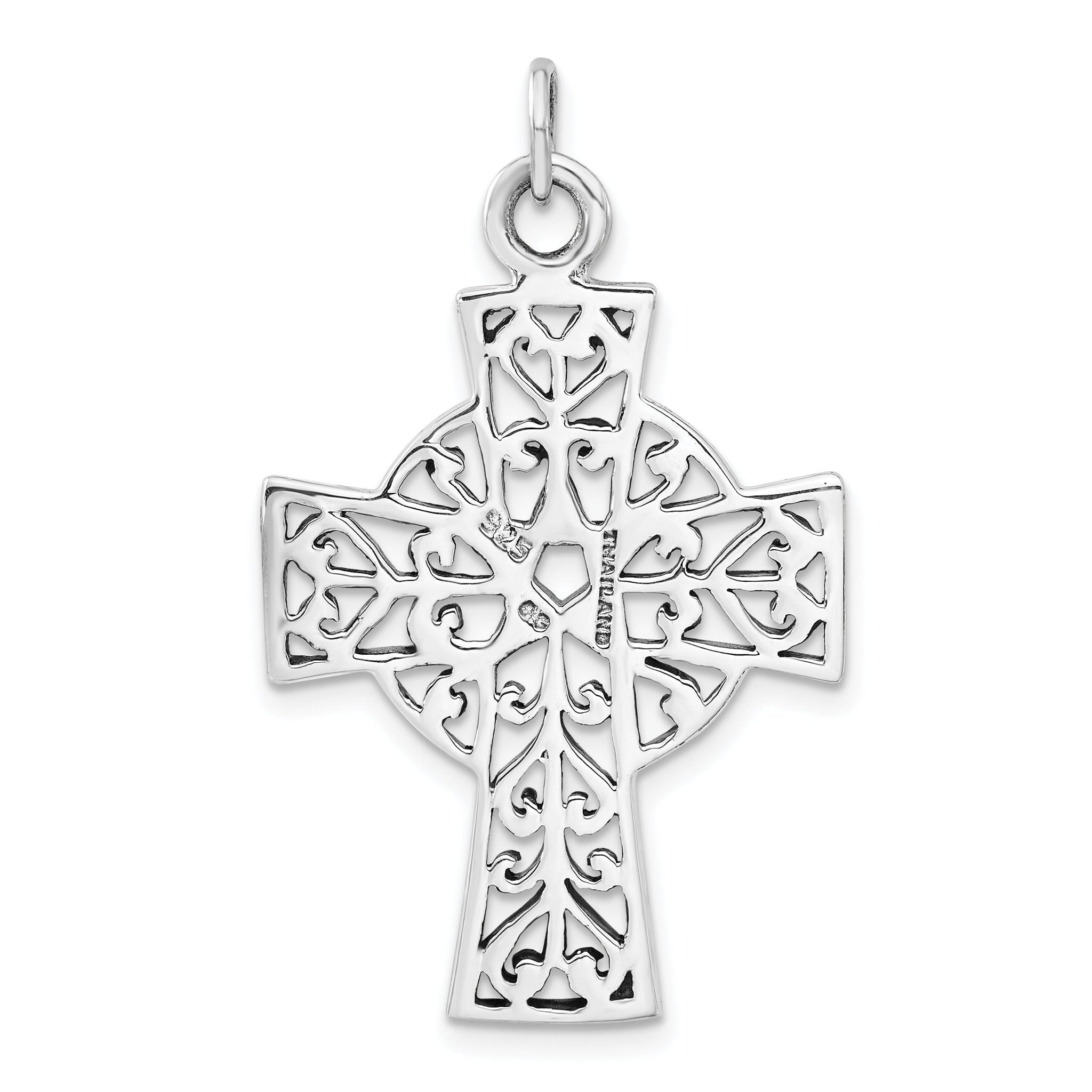 Unisex 925 Sterling Silver Cross Pendant with Polished Antique Finish