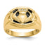 10 Karat Men's Diamond and Black Onyx Claddagh Ring