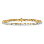 14k 5 carat Lab Grown Diamond VS+ F+ Complete Oval Tennis Bracelet