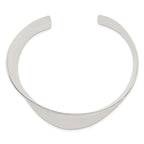 Sterling Silver 925 Wave Cuff Bangle with Polished Finish Engravable Women's Jewelry