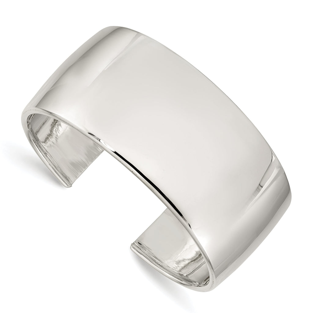 Sterling Silver 925 Women's Engravable Polished Cuff Bracelet by Sophia Jewelers