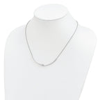 Sterling Silver Rhodium-plated Polished With  1 in ext. Necklace