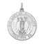 Sterling Silver Our Lady of Guadalupe Pendant Polished Rhodium-Plated Elegance