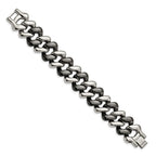 Stainless Steel Polished with Black Ceramic Bracelet