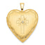14Ky 20mm Diamond Satin & Diamond Cut  Cross Heart Locket