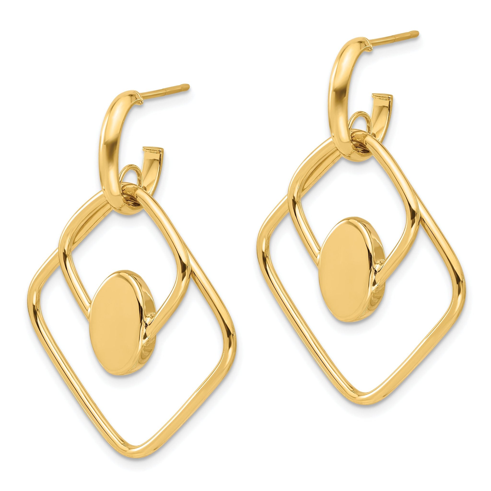 14K Polished Dangle Post Earrings Secondary image